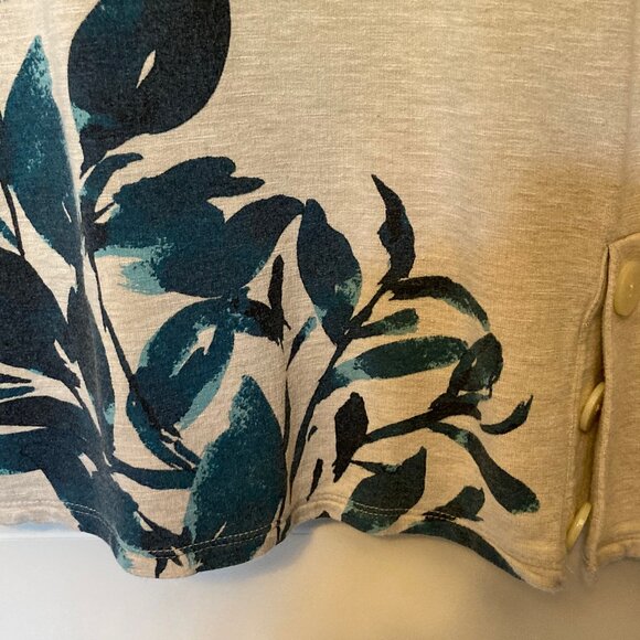 Lovely J.Jill Pure Jill Teal Blue Tan Tunic Boatneck Large - Picture 6 of 10